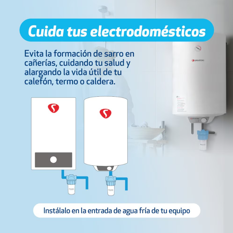 Filtro Antisarro para Calefont, Termo y Caldera Splendid AquaProtec