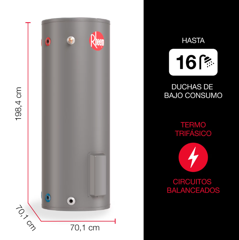 Termo eléctrico de piso 500 litros 380V 6kW Rheem