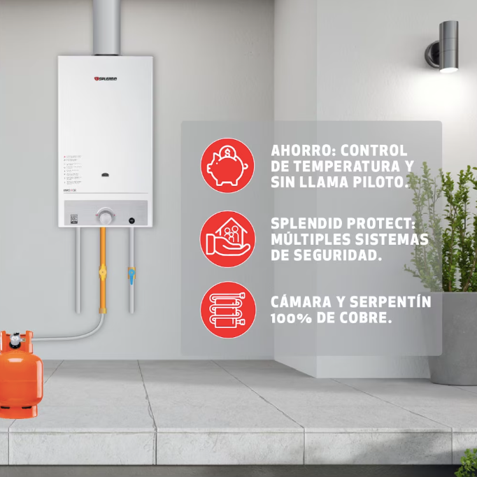 Calefont 11 Litros Tiro Natural Gas Licuado Master - Splendid