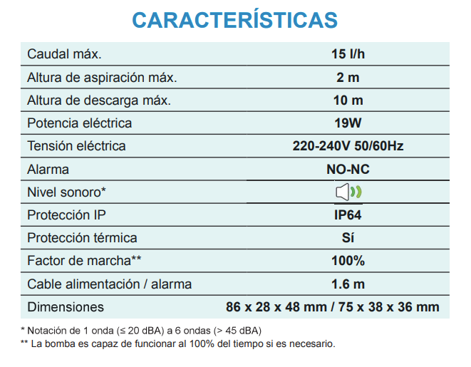 Bomba de Extracción de Condensados MINI-FLOWATCH MF2 15 - Anwo