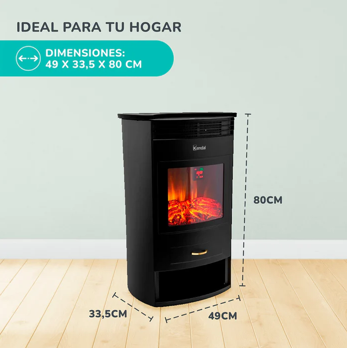 Chimenea Estufa Eléctrica KCE-2120L hasta 20 m2 - Kendal