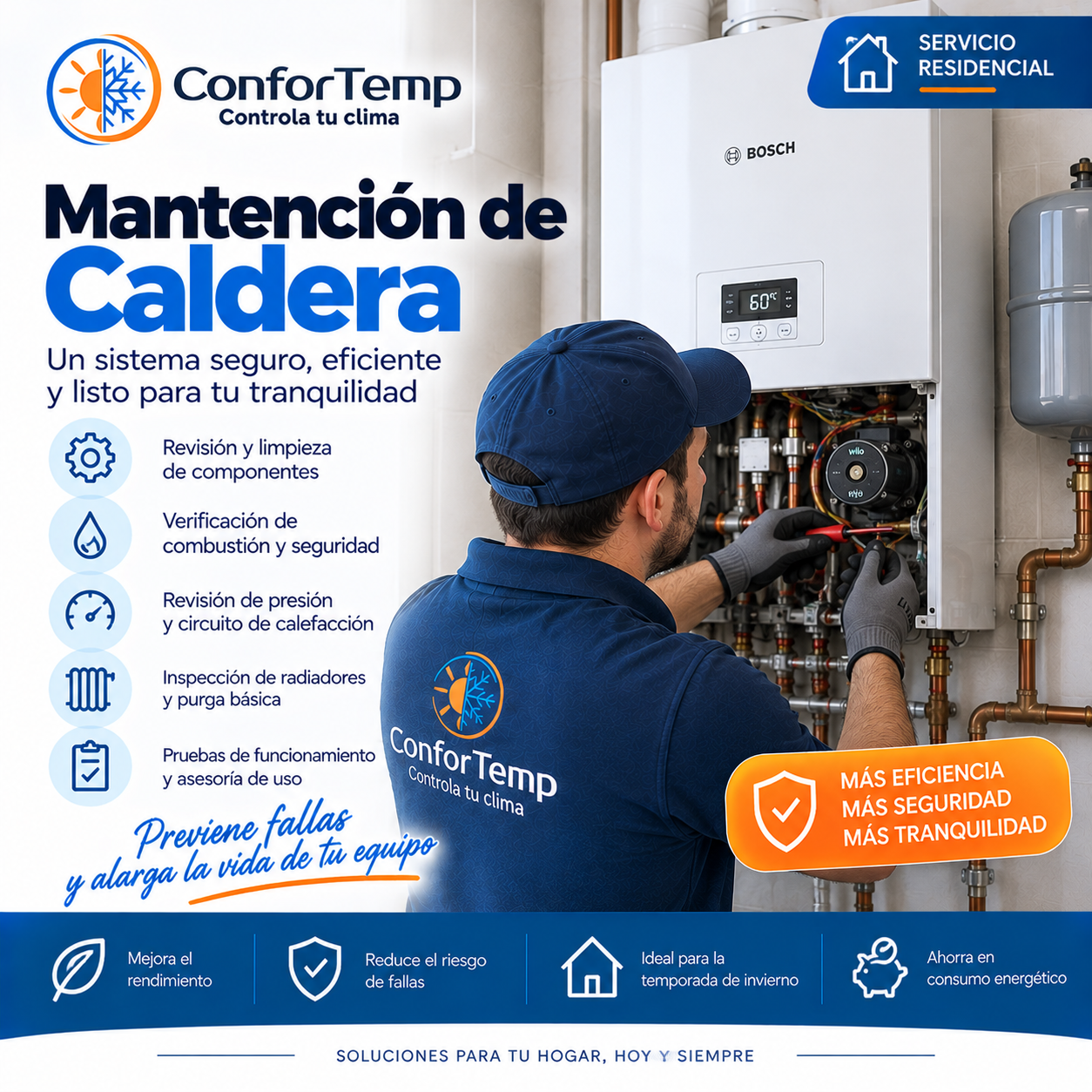 Servicio Mantención de Caldera y Sistema de Calefacción