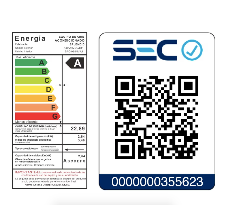 Aire Acondicionado 9.000 BTU Inverter Wifi R410A - Splendid