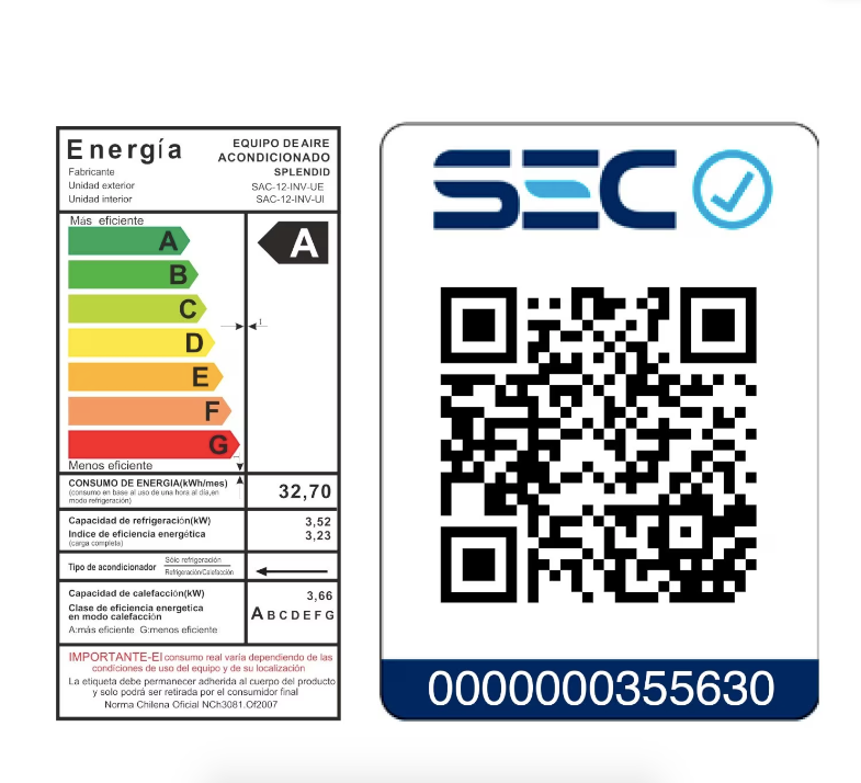 Aire Acondicionado 12.000 BTU Inverter Wifi R410A - Splendid