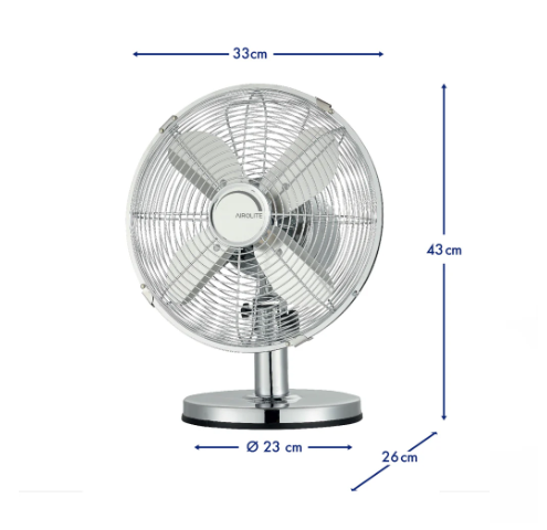VENTILADOR SOBREMESA 12" METAL AIROLITE