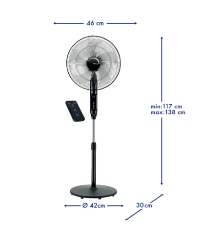 VENTILADOR DE PEDESTAL 16" CON CONTROL REMOTO AIROLITE