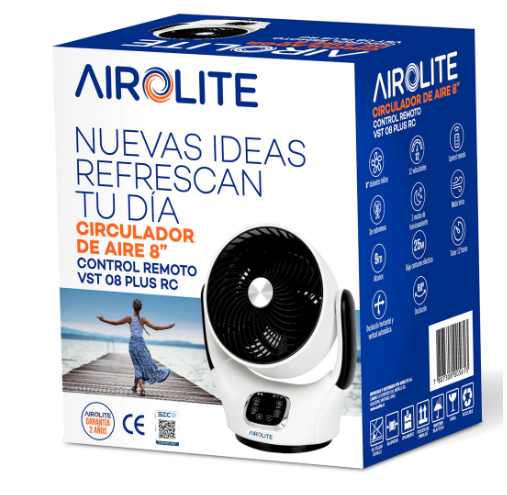 VENTILADOR SOBREMESA 8" PLUS R/C AIROLITE