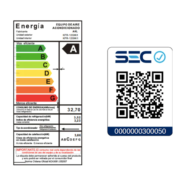 Aire Acondicionado 12.000 btu Inverter Wifi - AKL
