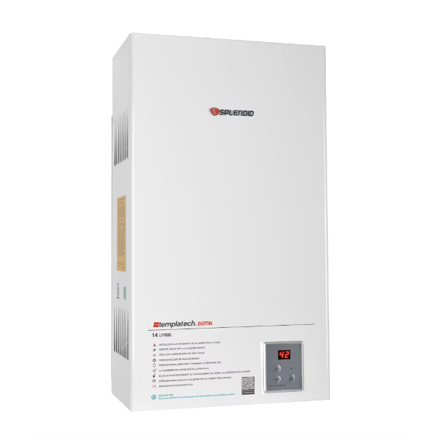 Calefont 14 Litros Tiro Natural Gas Natural Templatech Fullcontrol - Splendid