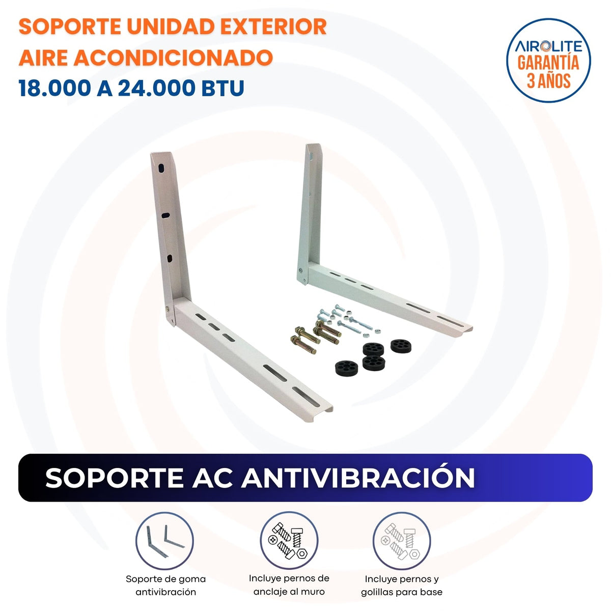 SOPORTE PARA AIRE ACONDICIONADO 18.000 a 24.000 Btu - imagen 2