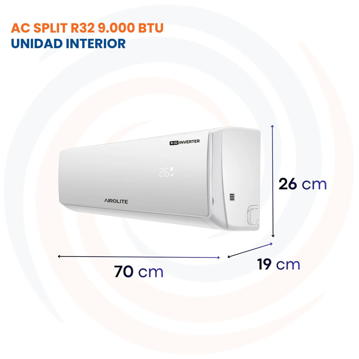 AIRE ACONDICIONADO SPLIT MURO FRÍO-CALOR 9000 BTU INV AIROLITE - imagen 4