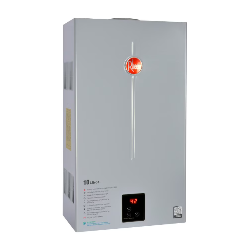 Calefont Digital 10 litros Gas natural Tiro forzado Rheem