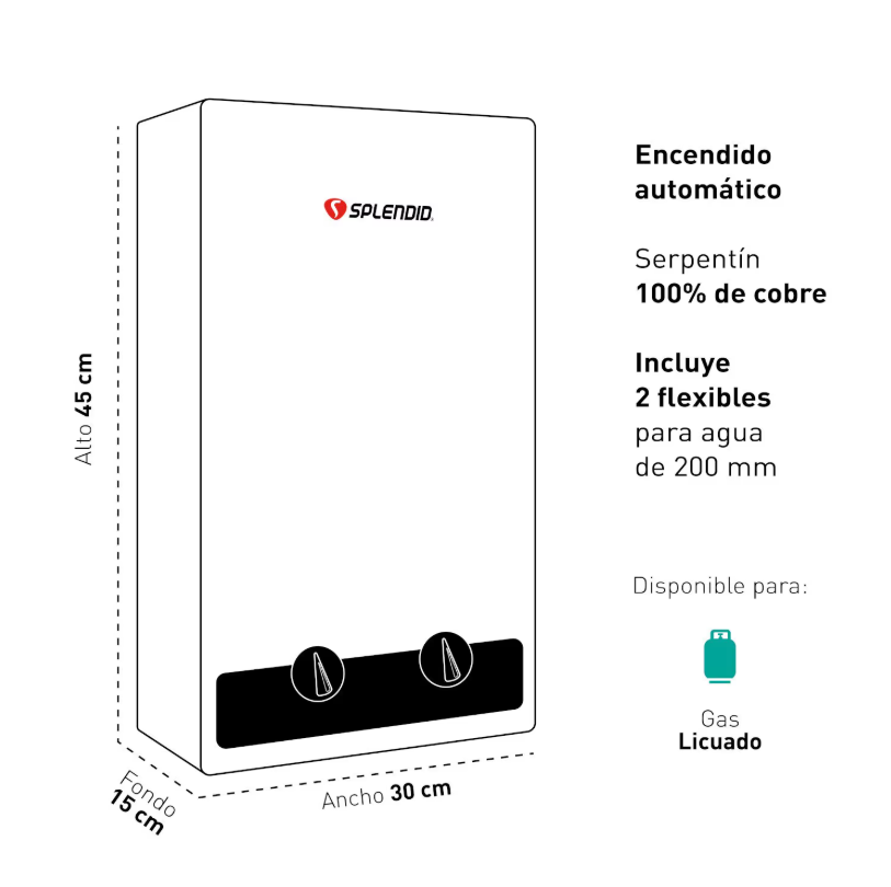 CALEFONT 6 LITROS MASTER GAS LICUADO - SPLENDID