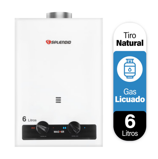 Calefont 6 Litros Tiro Natural Gas Licuado Master - Splendid
