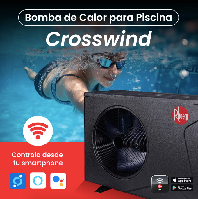 Bomba de calor / Calentador de Piscina Full Inverter Crosswind 32m3 9,5kW - Rheem