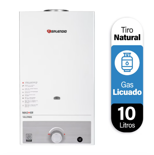 Calefont 10 Litros Tiro Natural Gas Licuado Master - Splendid