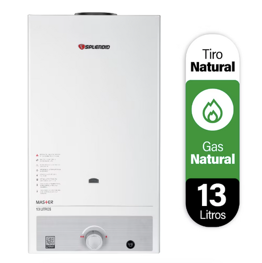 Calefont 13 Litros Tiro Natural Gas Natural Master - Splendid