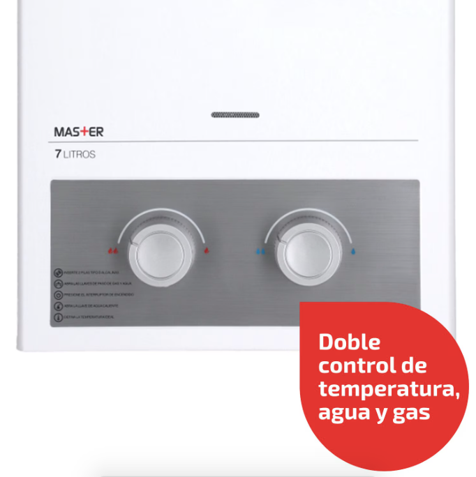 Calefont 7 Litros Tiro Natural Gas Licuado Master - Splendid