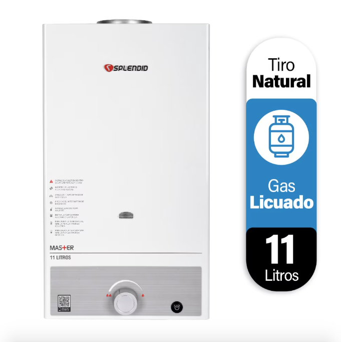 Calefont 11 Litros Tiro Natural Gas Licuado Master - Splendid