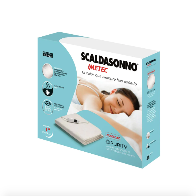 Calientacama Purity antibacteriano 1 Plaza 150X80 cm - Scaldasonno