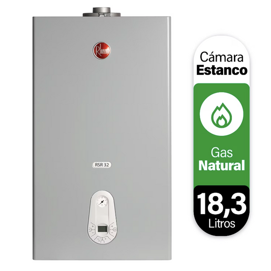 Caldera Mixta Cámara Estanco Gas Natural 28.000 / 18 Litros - Rheem
