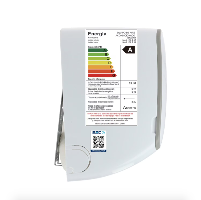 Aire Acondicionado 12.000 btu On/Off R410A - Splendid