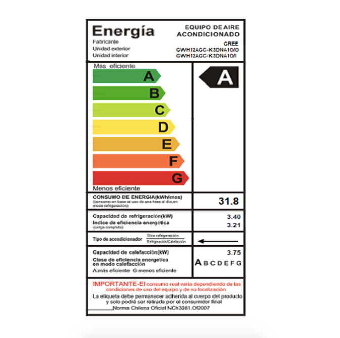 Aire Acondicionado 12.000 BTU Inverter Wifi - Gree