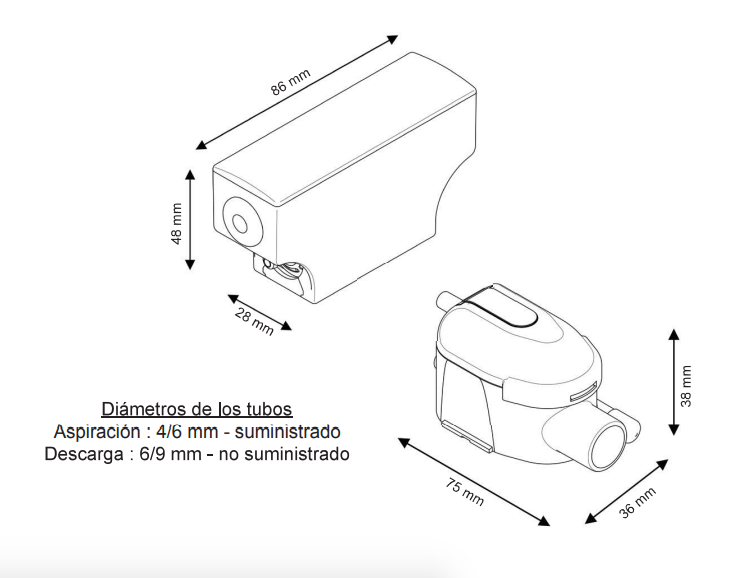 Bomba de Extracción de Condensados MINI-FLOWATCH MF2 15 - Anwo