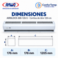 Dimensiones cortina de aire ANWO AirBlock 300 120 cm 1205 x 176 x 178 mm