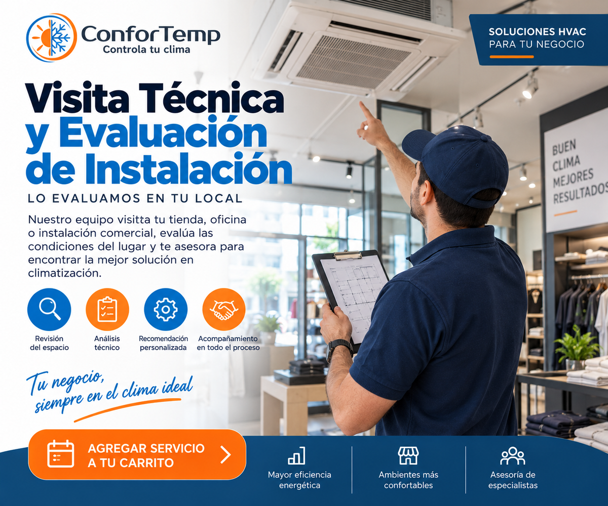 Servicio de visita Técnica para evaluación de instalación de Aire Acondicionado - Comercial