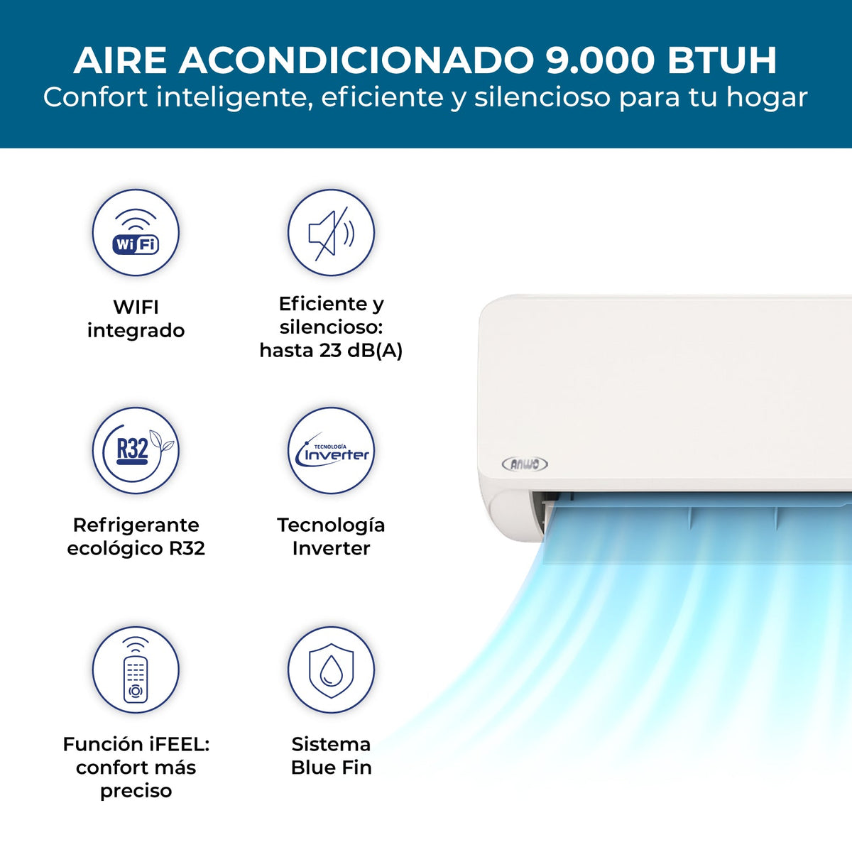 Aire acondicionado ANWO Ecoflow 9.000 BTU - imagen 2