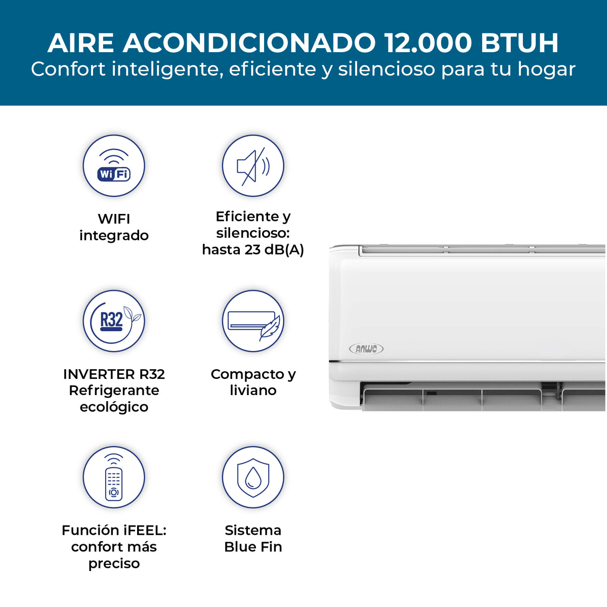 Aire acondicionado ANWO New Ecoflow 18.000 BTU - imagen 3