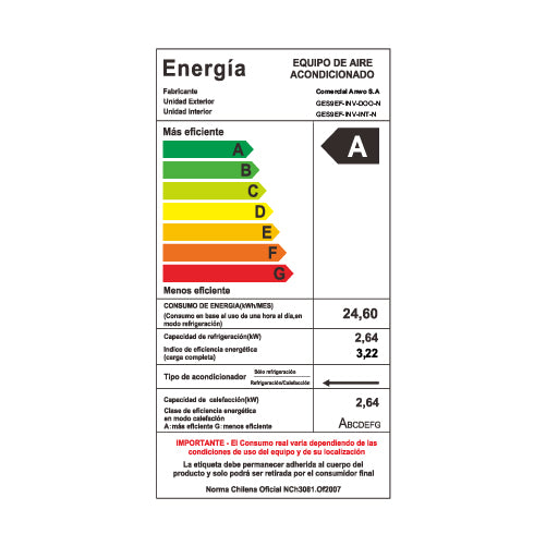 Aire acondicionado ANWO New Ecoflow 9.000 BTU - imagen 5