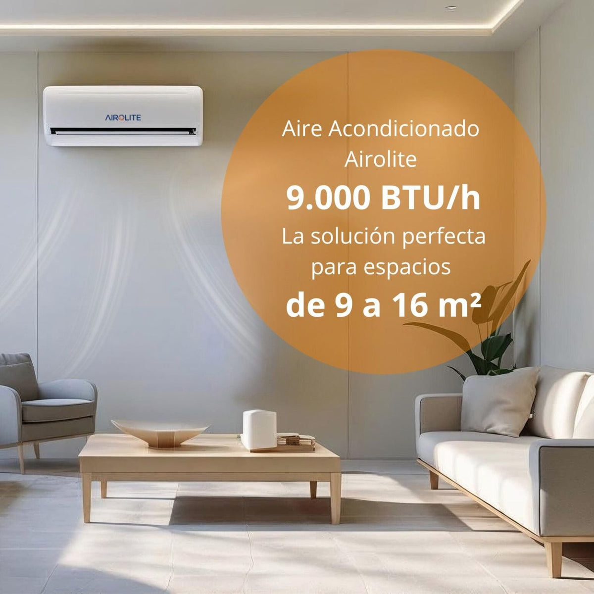 AIRE ACONDICIONADO SPLIT MURO FRÍO-CALOR 9000 BTU INV AIROLITE - imagen 3