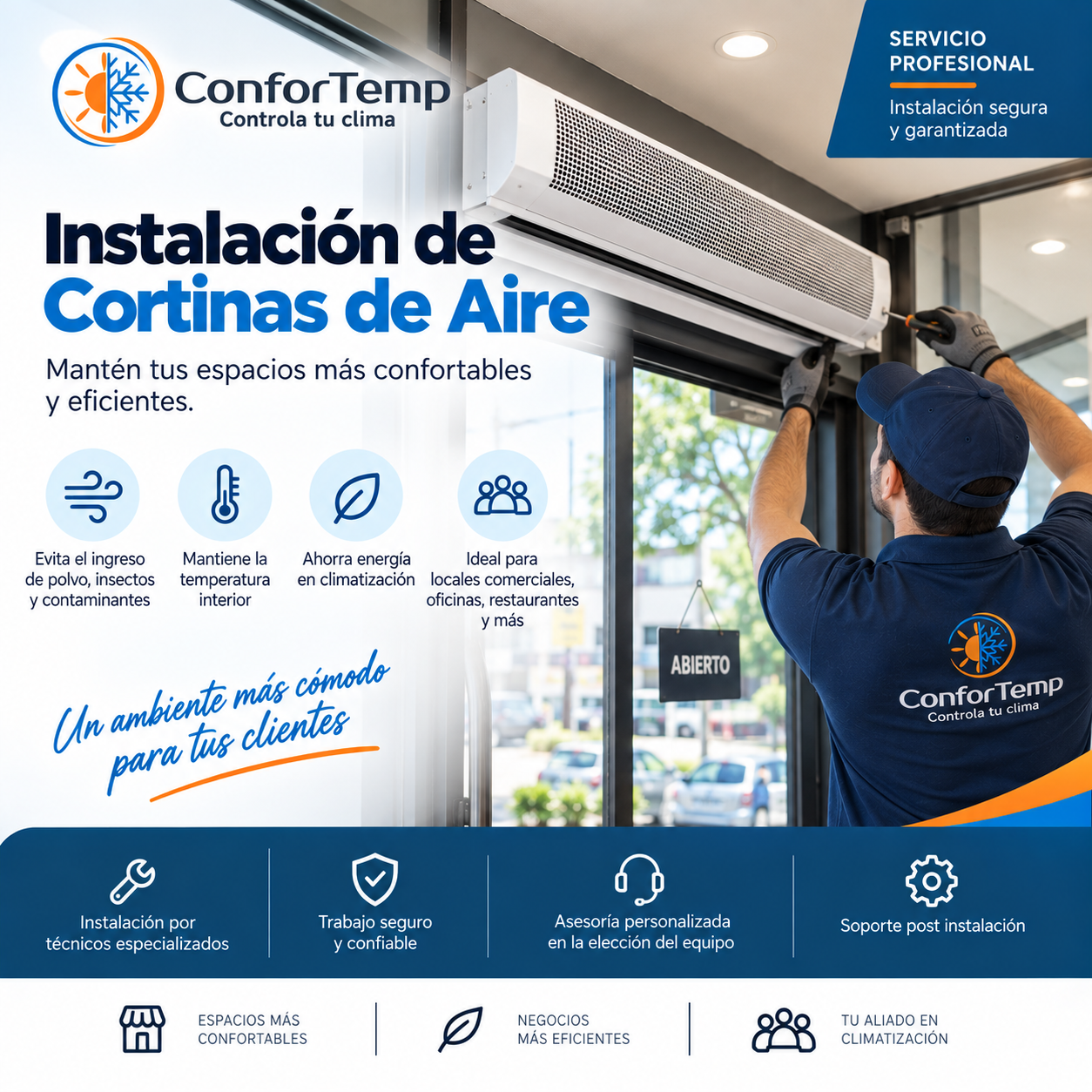 Servicio de Instalación de Cortinas de aire