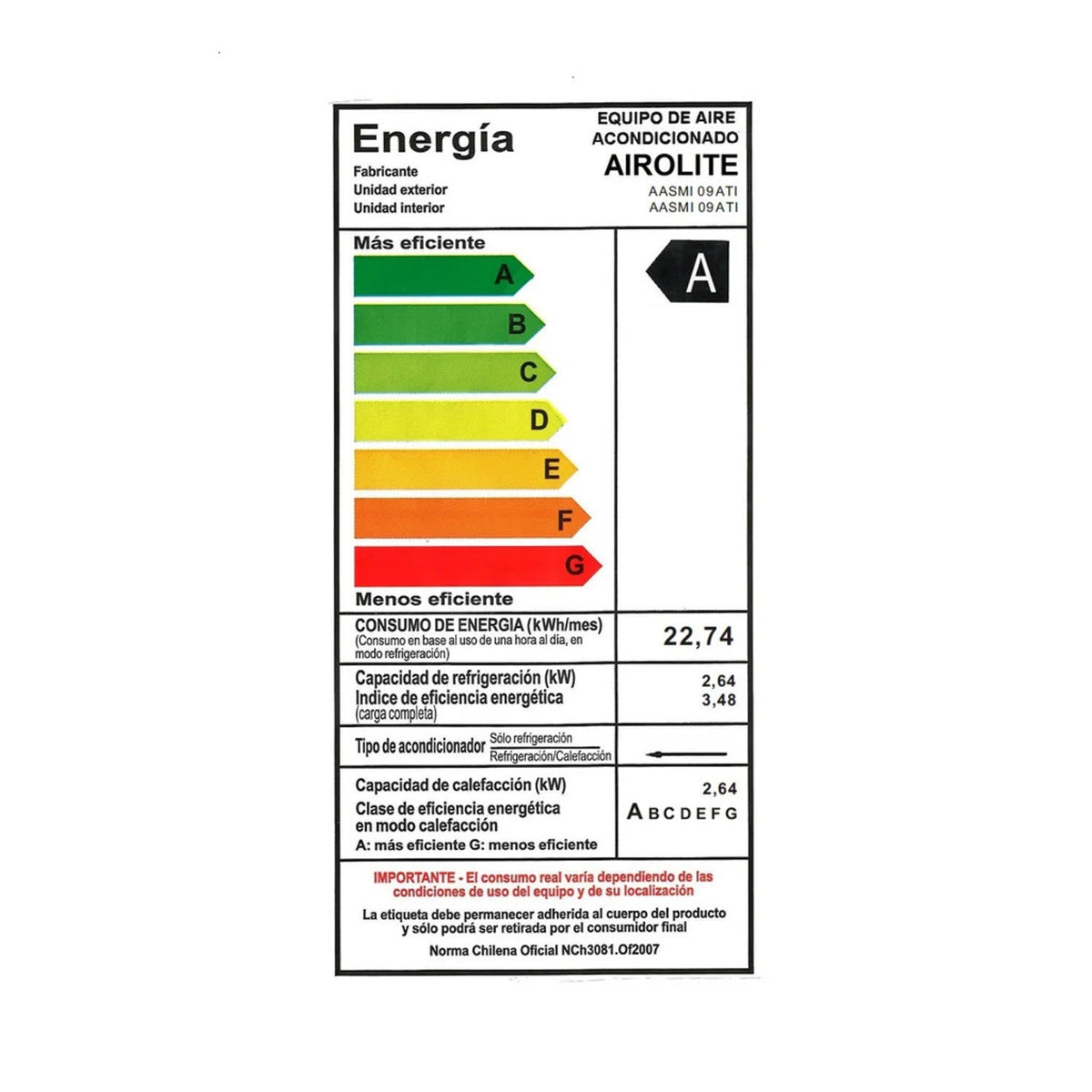 AIRE ACONDICIONADO INVERTER 9000 BTU WIFI - imagen 7