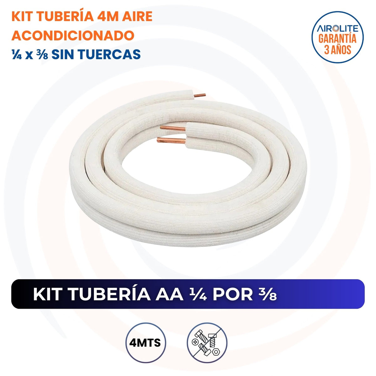 KIT TUBERÍA 4M AA 1/4 X 3/8 SIN TUERCAS - imagen 2