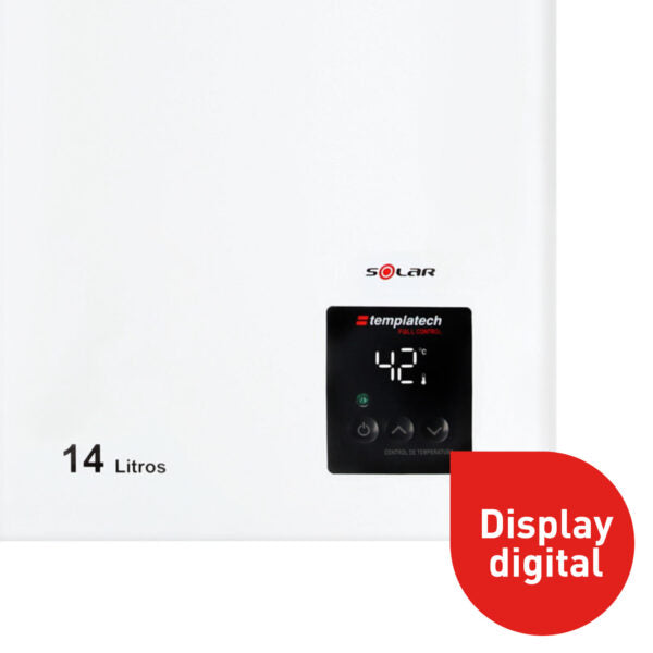 Calefont 14 Litros Tiro Natural Gas Natural Templatech Fullcontrol - Splendid