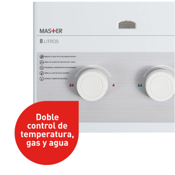 Calefont 8 Litros Tiro Natural Gas Licuado Master - Splendid