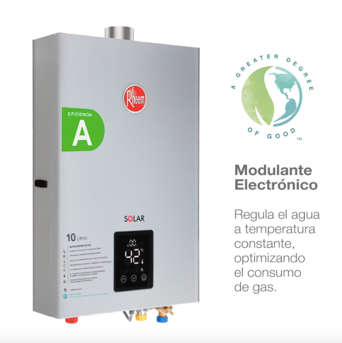 Calefont 10 Litros Tiraje Forzado Gas Licuado - Rheem