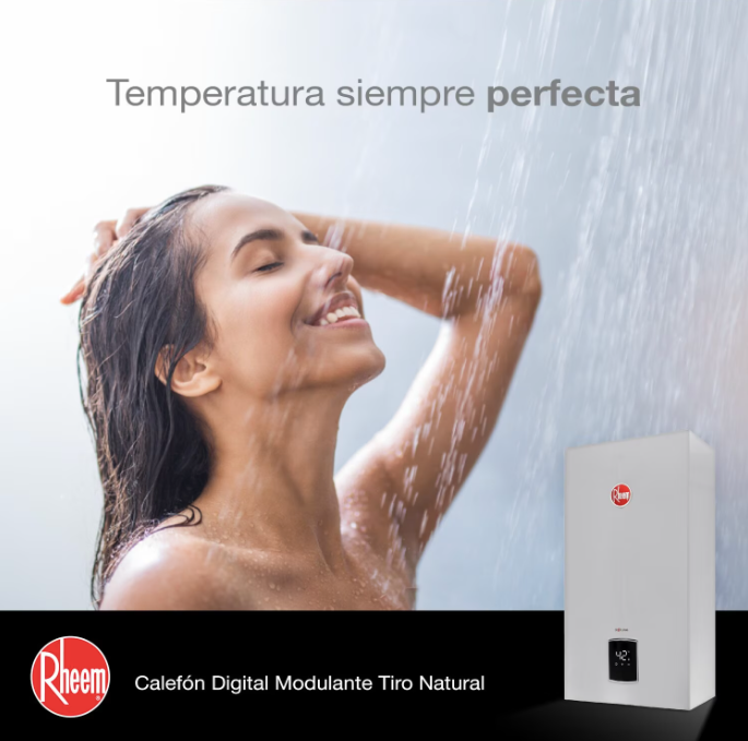 Calefont 13 Litros Tiraje Natural Gas Licuado / Prestige - Rheem