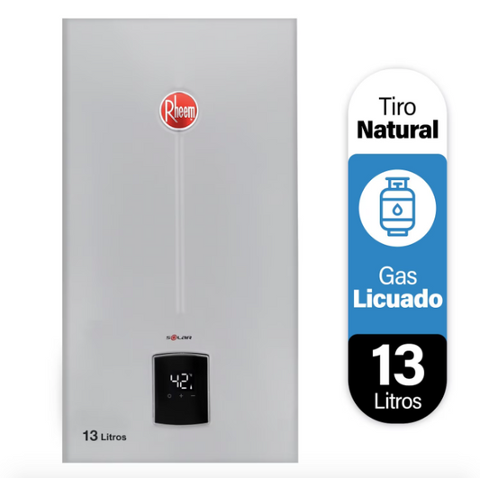 Calefont 13 Litros Tiraje Natural Gas Licuado / Prestige - Rheem