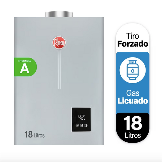 Calefont 18 Litros Tiro Forzado Gas Licuado - Rheem