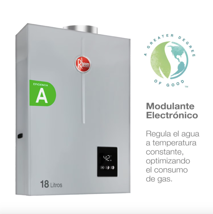 Calefont 18 Litros Tiraje Forzado Gas Natural - Rheem