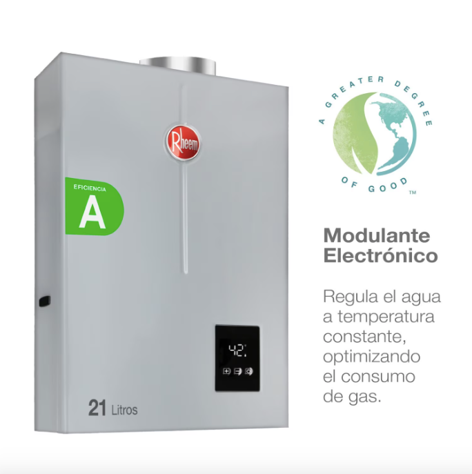 Calefont 21 Litros Tiraje Forzado Gas Natural - Rheem