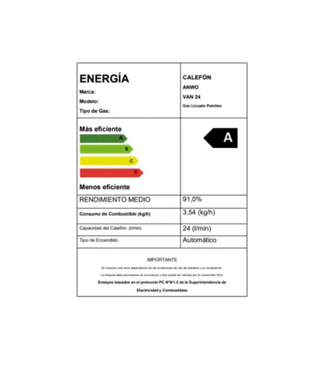 Calefont 24 litros Tiro forzado Gas Licuado Hitech Hydro 42 - Anwo